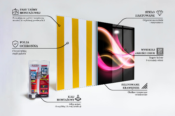 Sticlă bucătărie Vibrație abstractă modernă