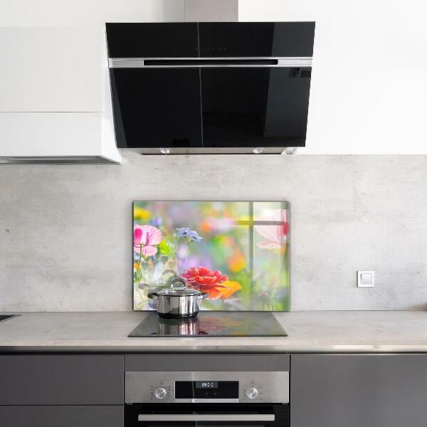 Sticlă bucătărie Lunca de vară de maci