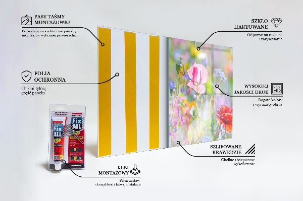 Sticlă bucătărie Lunca de vară de maci