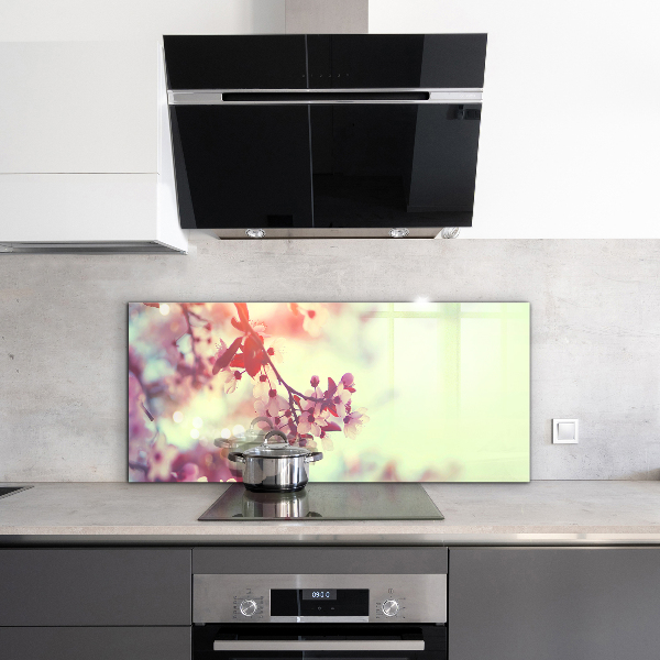 Sticlă bucătărie Arborele roz înflorit