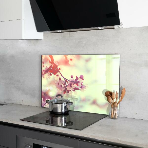 Sticlă bucătărie Arborele roz înflorit