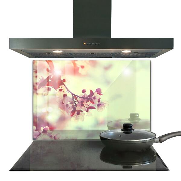 Sticlă bucătărie Arborele roz înflorit