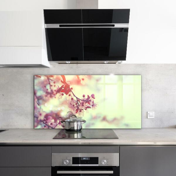 Sticlă bucătărie Arborele roz înflorit