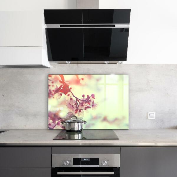 Sticlă bucătărie Arborele roz înflorit