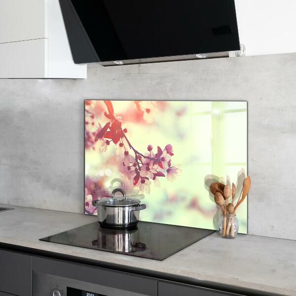 Sticlă bucătărie Arborele roz înflorit