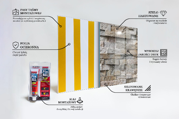 Sticlă pentru bucătărie Caramida din piatra naturala