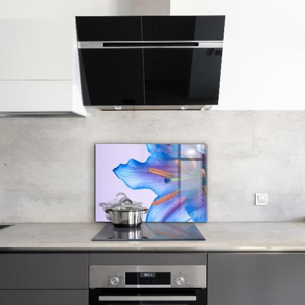 Sticlă bucătărie Frumos crin albastru