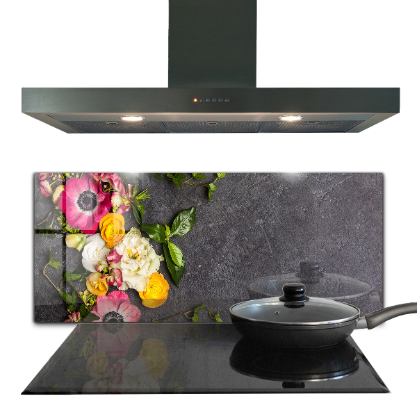 Sticlă bucătărie Compoziția florilor naturale