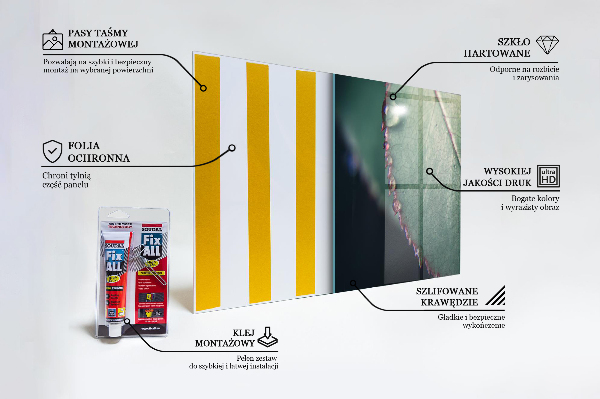 Sticlă bucătărie Frunză cu picătură de rouă