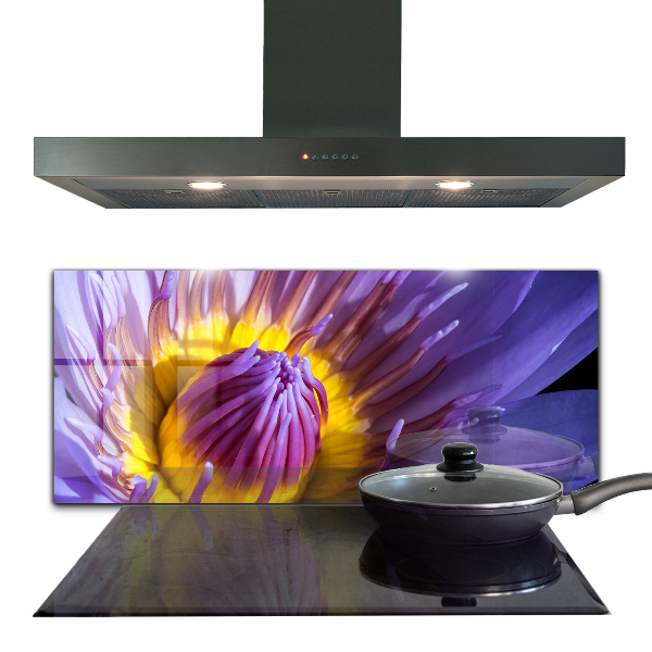 Sticlă bucătărie Detalii flori violete