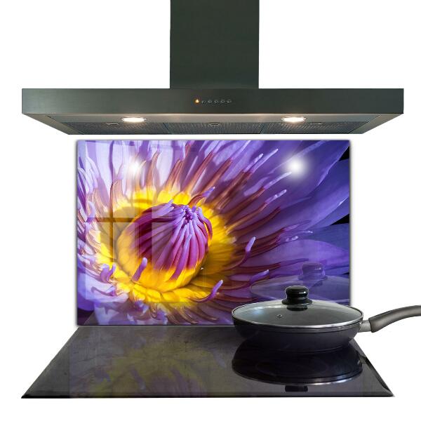 Sticlă bucătărie Detalii flori violete