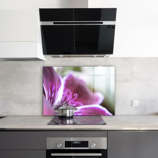 Sticlă bucătărie Floare roz detalii natura