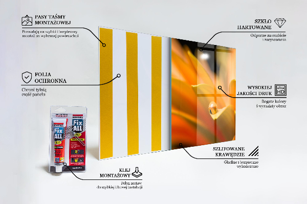 Sticlă bucătărie Floare gerber