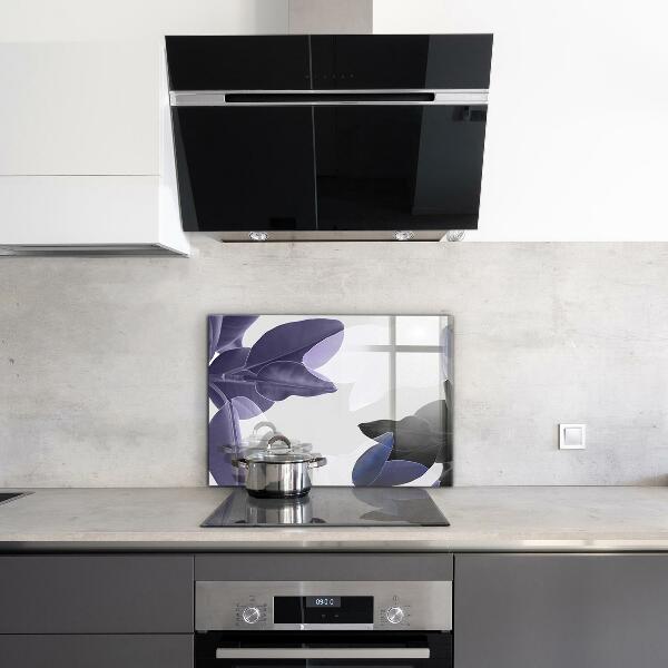 Sticlă bucătărie Ilustrație cu frunze exotice