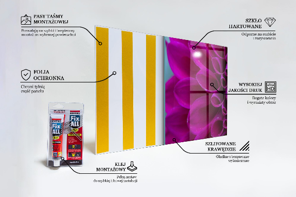 Sticlă bucătărie Detalii flori violete