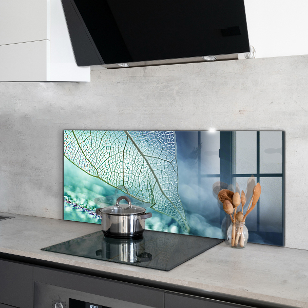 Panou sticlă bucătărie Textura delicată a frunzei