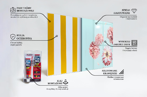 Panou sticlă bucătărie Compoziție flori în zbor