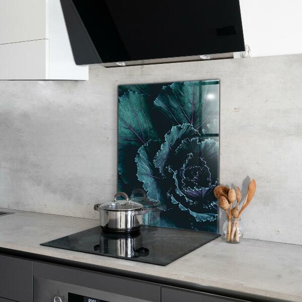 Panou sticlă bucătărie Frunze de varză verde închis