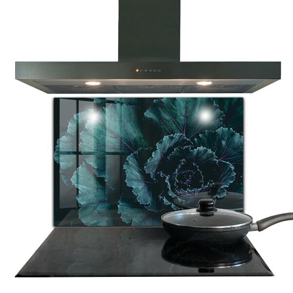 Panou sticlă bucătărie Frunze de varză verde închis