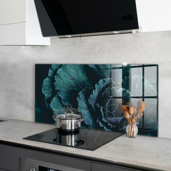 Panou sticlă bucătărie Frunze de varză verde închis