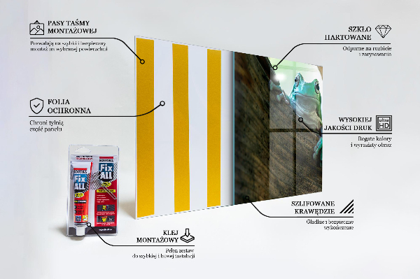 Sticlă bucătărie Broasca curios pe o frunză