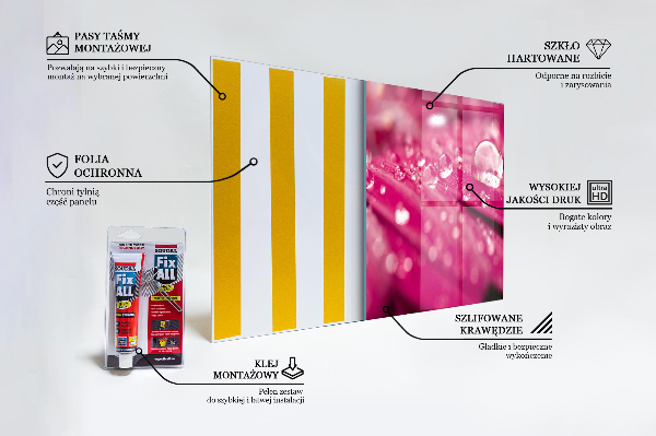 Panou sticlă bucătărie Floare de plante roz