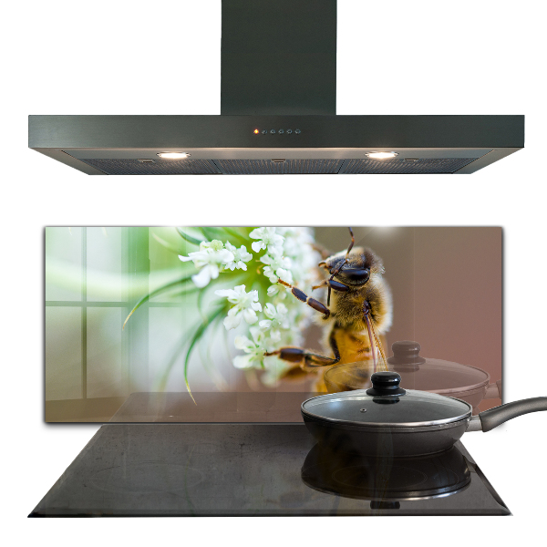 Sticlă bucătărie Albine care colectează polen