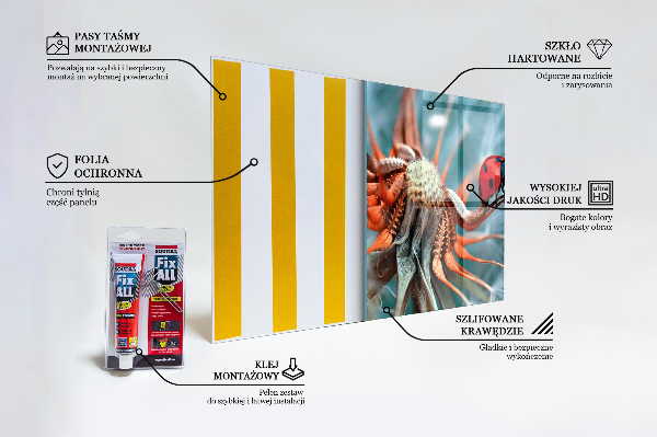Sticlă bucătărie Buburuza gândacul roșu