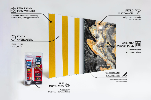 Sticlă pentru bucătărie Marmură artă modernă