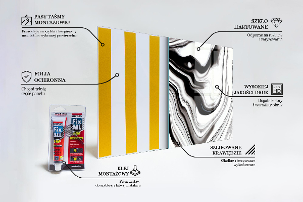 Sticlă bucătărie Acuarelă alb-negru