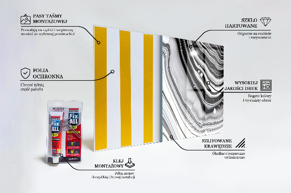 Sticlă pentru bucătărie Abstracție monocromă