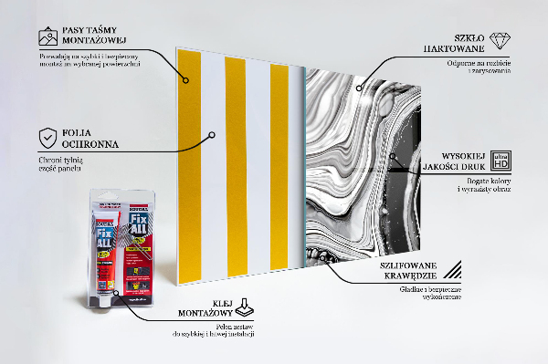 Sticlă pentru bucătărie Abstracție monocromă