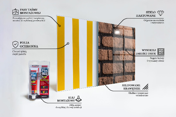 Sticlă pentru bucătărie Zid de cărămidă naturală
