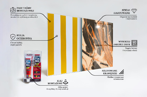Sticlă pentru bucătărie Compoziție de piatră naturală
