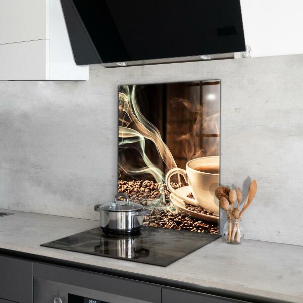 Sticlă bucătărie O ceașcă cu cafea aromată