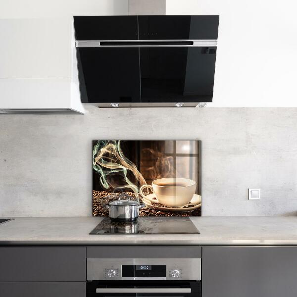 Sticlă bucătărie O ceașcă cu cafea aromată