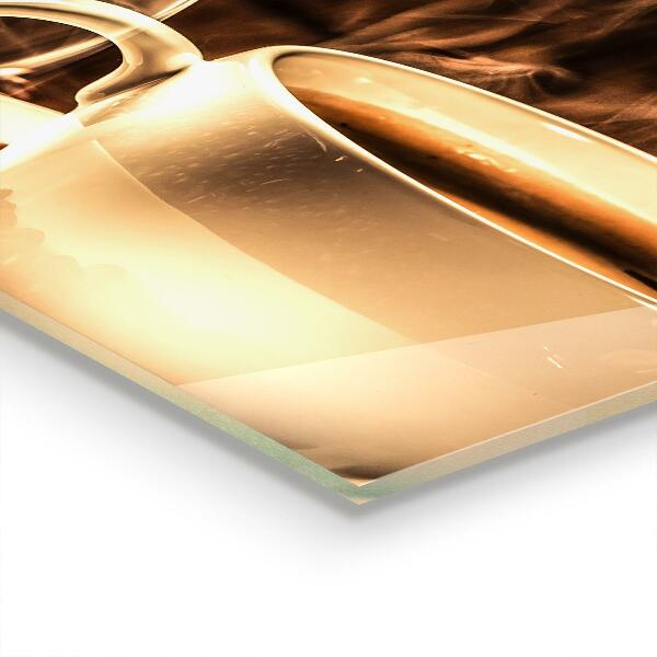 Sticlă bucătărie O ceașcă cu cafea aromată