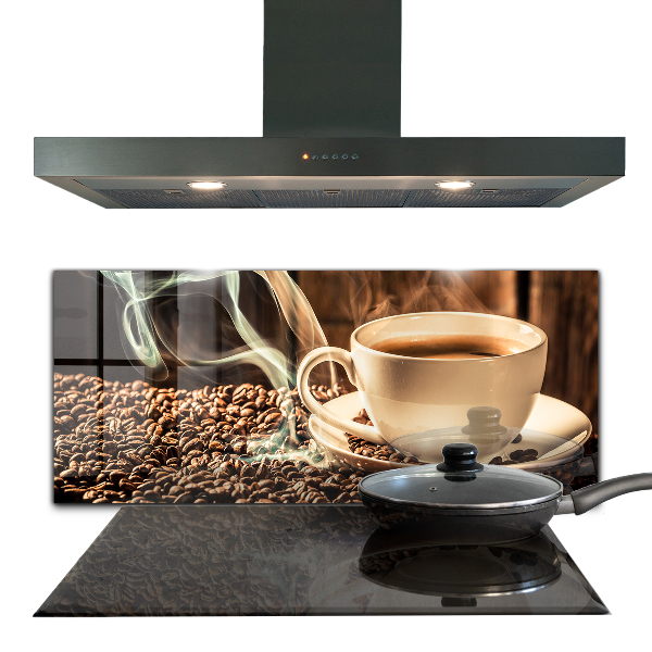 Sticlă bucătărie O ceașcă cu cafea aromată