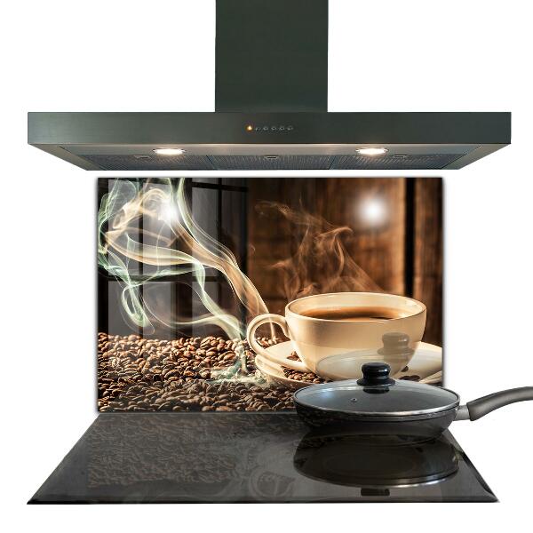 Sticlă bucătărie O ceașcă cu cafea aromată