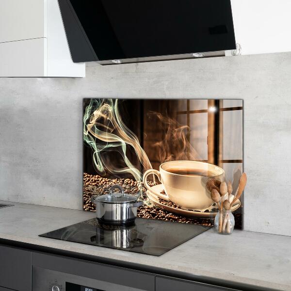 Sticlă bucătărie O ceașcă cu cafea aromată