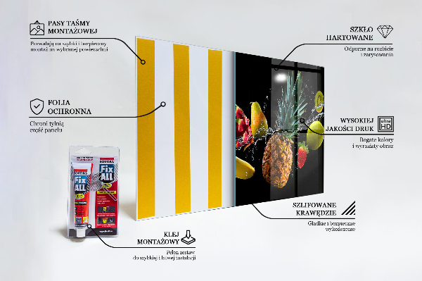 Sticlă bucătărie Compoziția fructelor suculente