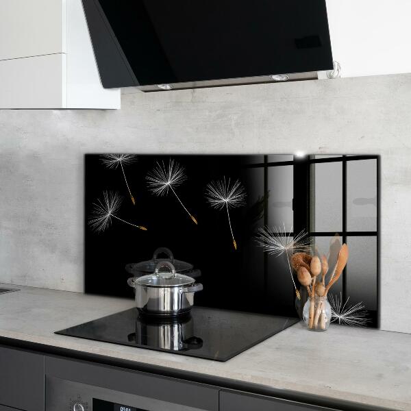 Panou sticlă bucătărie Păpădie în vânt