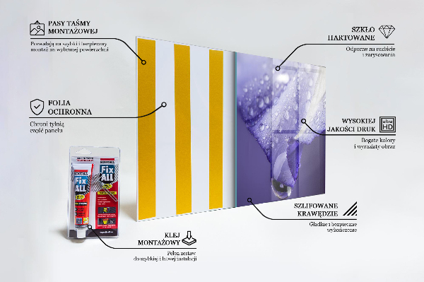 Panou sticlă bucătărie Petală de flori violet