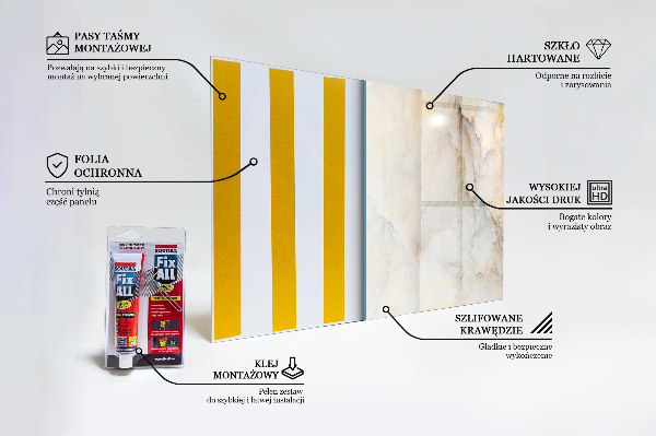 Sticlă bucătărie Marmură abstractă
