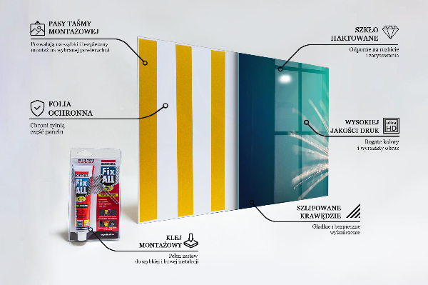 Panou sticlă bucătărie Păpădie cu picătură de rouă