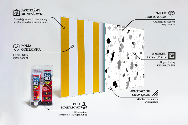 Sticlă bucătărie Terrazzo monocrom