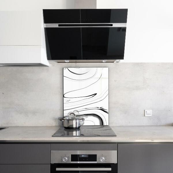 Sticlă bucătărie Structură de marmură albă