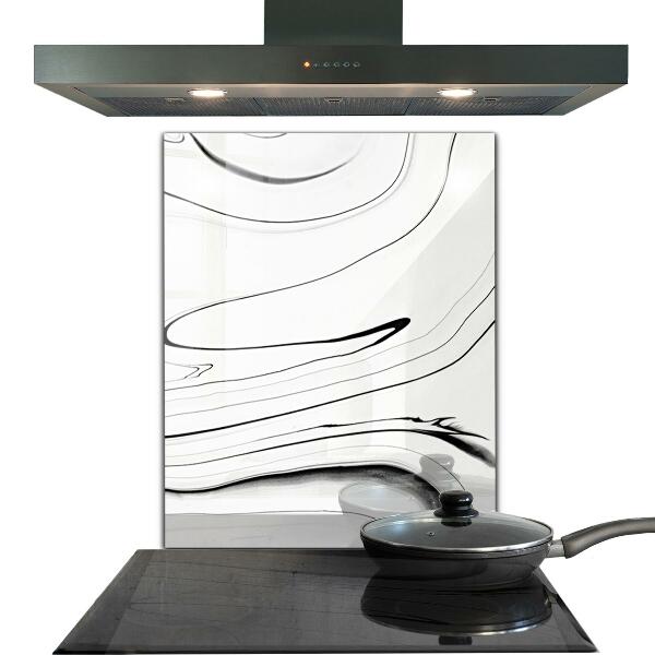 Sticlă bucătărie Structură de marmură albă