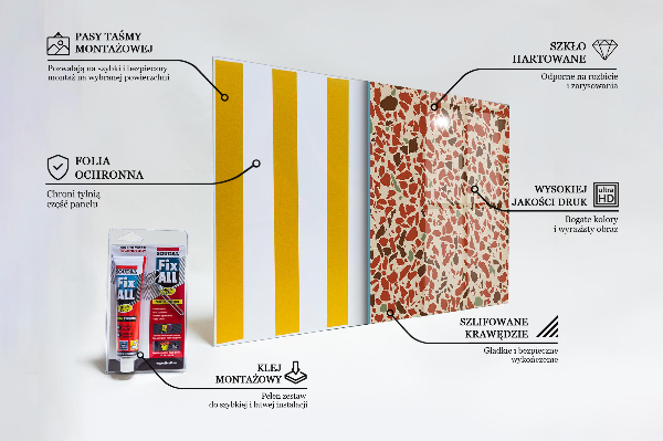 Sticlă bucătărie Structură din piatră de terrazzo