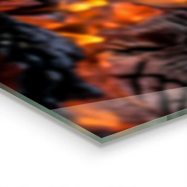 Sticlă pentru bucătărie Foc aprins